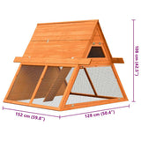 Rabbit Hutch Solid Pine & Fir Wood 152x128x108 cm 170643