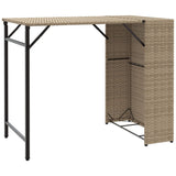 5 Piece Garden Dining Set Foldable Beige Poly Rattan 365947