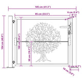 Garden Gate 100x100 cm Corten Steel Tree Design 153161