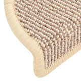 Stair Mats 15 pcs 65x21x4 cm White and Brown Half Round Large 149860