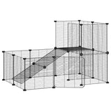 20-Panel Pet Cage with Door Black 35x35 cm Steel 3114061