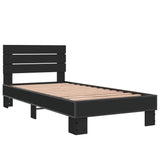 Bed Frame without Mattress Black 75x190 cm Small Single 845747