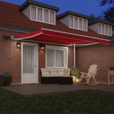 Retractable Awning Red 400 x 300 cm Fabric and Steel 3330688