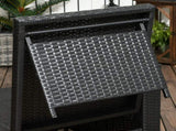 5PC PE Rattan Sun Lounger, Outdoor Wicker 5-level Adjustable Recliner Sofa Bed with Storage Side T3398P317829