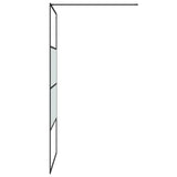 Walk-in Shower Wall Black 100x195 cm Half Frosted ESG Glass 152127