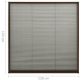 Plisse Insect Screen for Windows Aluminium Brown 120x120 cm 148656