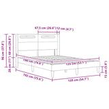 Bed Frame with LED Strip Lights Black 135 x 190 cm Faux Leather 42027994