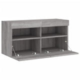 TV Wall Cabinet with LED Lights Grey Sonoma 80x30x40 cm 837207