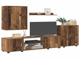TV Cabinet Set Wall-mounted 4 pcs Old Wood Engineered wood 3397902