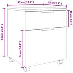 ZNTS Mobile File Cabinet with Wheels White 45x38x54 cm Engineered Wood 811520