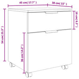 ZNTS Mobile File Cabinet with Wheels White 45x38x54 cm Engineered Wood 811520
