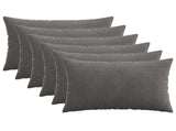 Cushion Cover 6 pcs HEERLEN Dark Grey 50 x 80 cm Corduroy 911964