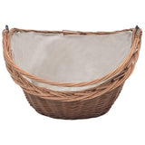 Firewood Basket with Handle 60x44x55 cm Natural Willow 286988