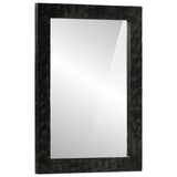 Bathroom Mirror Black 50x70x2.5 cm Solid Wood Mango and Glass 356850