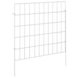 Garden Fence with Stakes 48 pcs 55 x 50 cm Mesh Silver 3438047