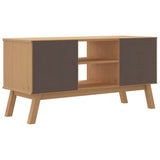 TV Cabinet OLDEN Grey and Brown 114x43x57 cm Solid Wood Pine 358601