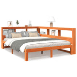 Bookcase Bed without Mattress Wax Brown 140x200 cm Solid Wood Pine 3324384
