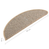 Stair Mats 15 pcs 56x17x3 cm Brown Half Round 149847