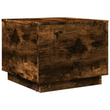 Coffee Table with LED Lights Smoked Oak 50x50x40 cm 839872