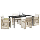 Garden Dining Set 5 pcs Beige Poly Rattan 3380635