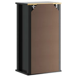 Bathroom Wall Cabinet Black Solid Pine, Engineered Wood, Metal 358549
