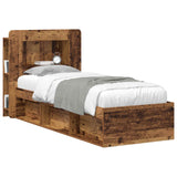 Headboard Cabinet with Storage Old Wood Engineered Wood 8001253