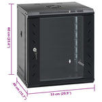 12U Wall Mounted Network Cabinet 19" IP20 53x40x60 cm 30262