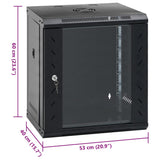 12U Wall Mounted Network Cabinet 19" IP20 53x40x60 cm 30262