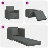 Folding Sofa Bed Dark Grey 74 x 77 x 81 cm Fabric 42030490