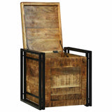 Storage Box Brown and Black 50 x 50 x 50 cm Rough Mango Wood 4016742