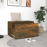 Hall Bench Smoked Oak Engineered Wood 80 cm Entryway Bench 816047