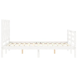 Bed Frame without Mattress White Small Double Solid Wood 3194347