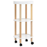 3-tier Trolley White 38x38x82 cm Engineered Wood&Solid Wood Pine 345600
