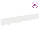 Lawn Edging 20 pcs 103 x 15 cm Steel White 8008354