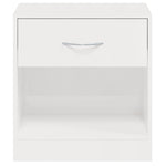 ZNTS Bedside Cabinets 2 pcs with Drawer High Gloss White 342585