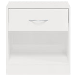 ZNTS Bedside Cabinets 2 pcs with Drawer High Gloss White 342585