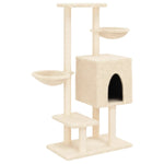 ZNTS Cat Tree with Sisal Scratching Posts Cream 117 cm 172118