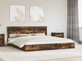 Storage Bed with Drawer Smoked Oak 180 x 200 cm Engineered Wood 3409896