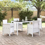 ZNTS Garden Chair Set of 4 White Rattan Standard Durable 847480