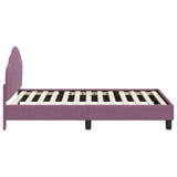 Children's Bed Frame with Headboard Purple 80 x 160 cm Velvet 42010940