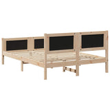 Bed frame Brown and black 135 x 190 cm Solid pine wood 878481