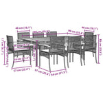 ZNTS 9 Piece Garden Dining Set with Cushions Beige Poly Rattan 3213583