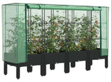 Raised Bed with Greenhouse Cover Rattan Look 160x40x140 cm 4015821