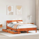 Bed Frame without Mattress Wax Brown 160x200 cm Solid Wood Pine 3301862