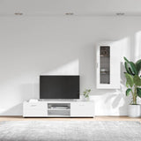 TV Cabinet Set FLORIN 3 pcs High Gloss White Engineered Wood 3397928