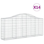 Arched Gabion Baskets 14 pcs 200x30x80/100 cm Galvanised Iron 3145421