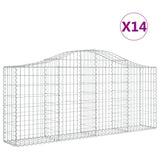 Arched Gabion Baskets 14 pcs 200x30x80/100 cm Galvanised Iron 3145421
