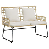 Garden Dining Set 3 pcs Brown and Cream Poly rattan, steel 42010355