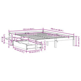 Bed Frame without Mattress Wax Brown 120x200 cm Solid Wood Pine 3301453
