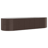 Garden Raised Bed Galvanised Steel 322x100x68 cm Brown 319070